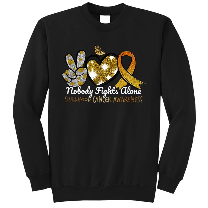 Childhood Cancer Awareness Nobody Fights Alone Support Sweatshirt