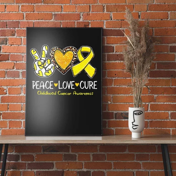 Childhood Cancer Awareness Love Cure Yellow Ribbon Gift Poster