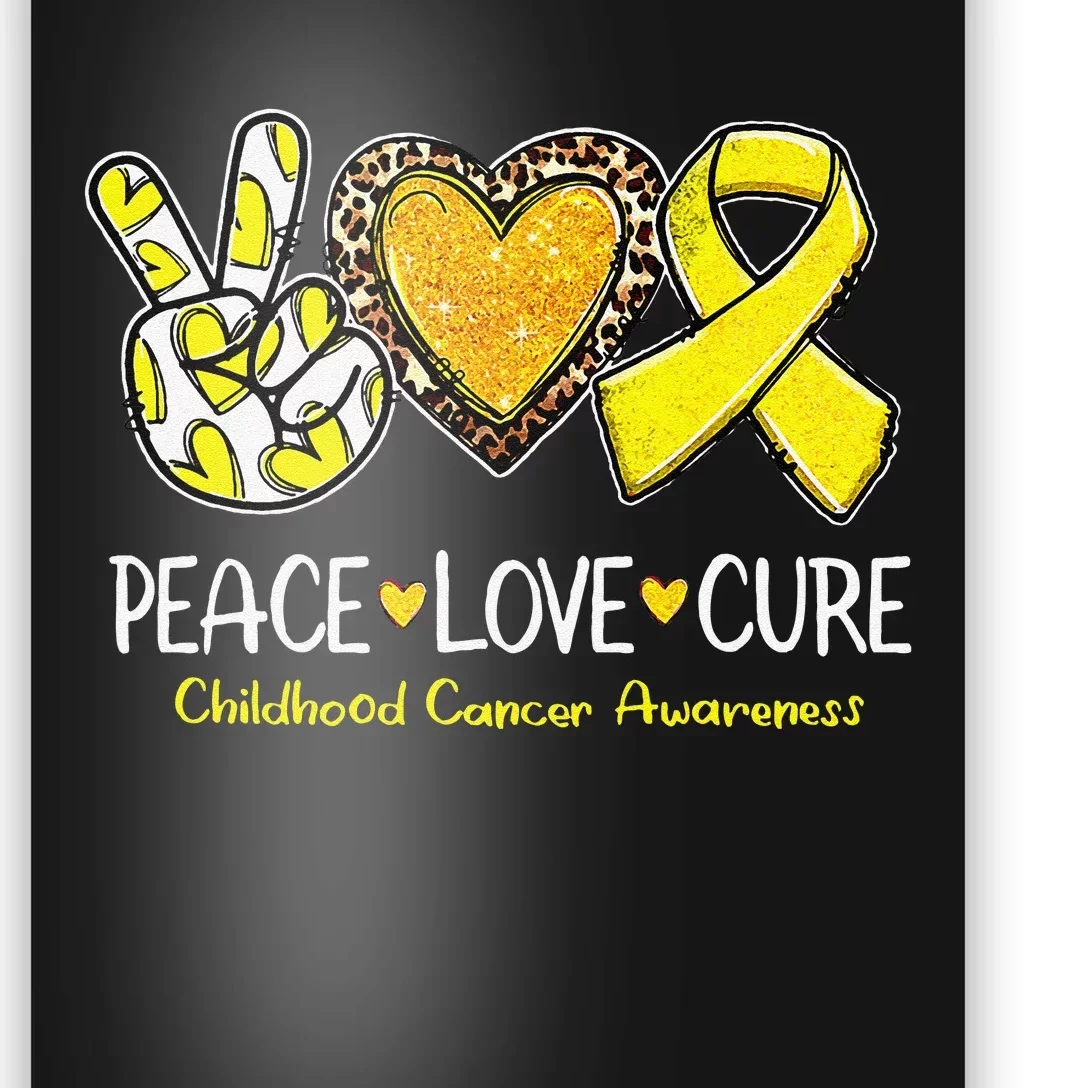 Childhood Cancer Awareness Love Cure Yellow Ribbon Gift Poster