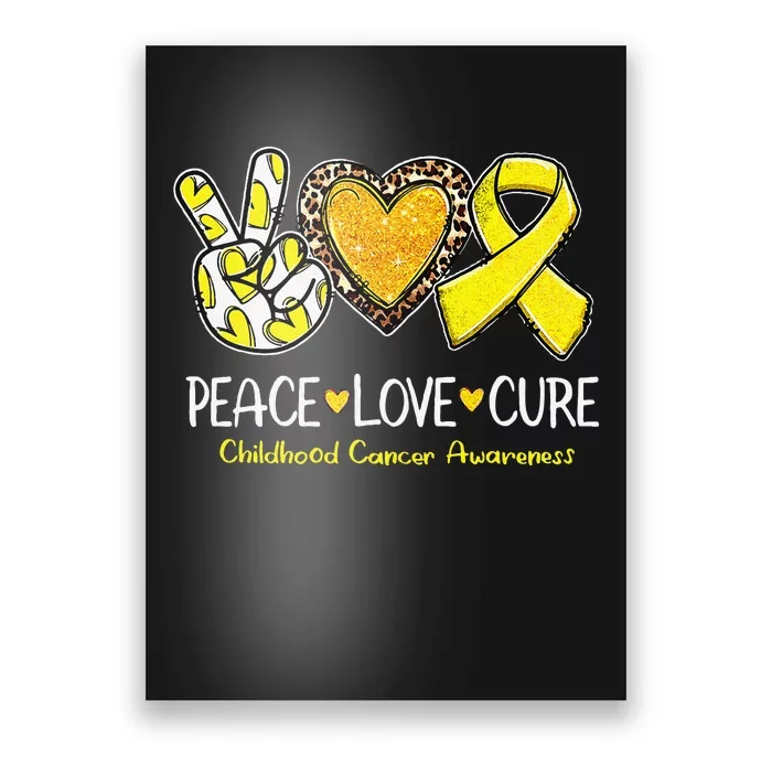 Childhood Cancer Awareness Love Cure Yellow Ribbon Gift Poster