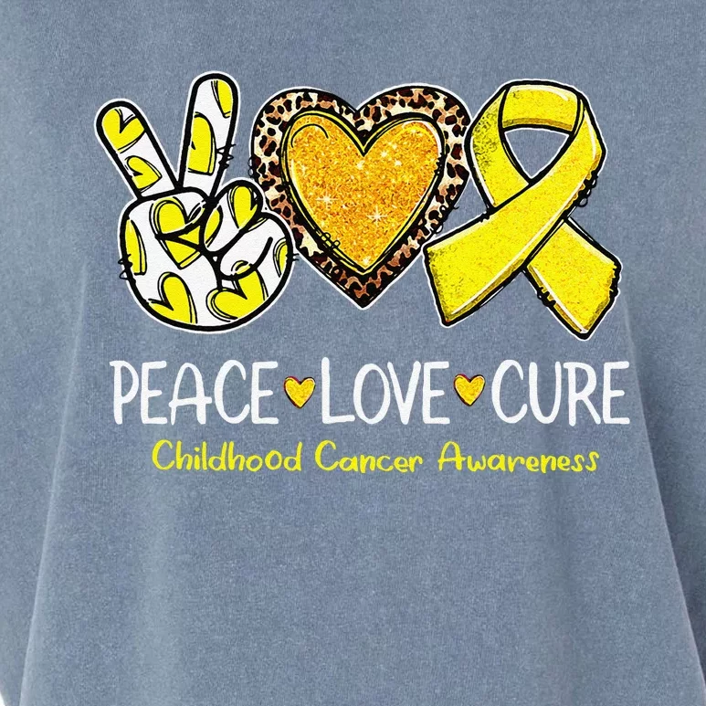 Childhood Cancer Awareness Love Cure Yellow Ribbon Gift Garment-Dyed Women's Muscle Tee