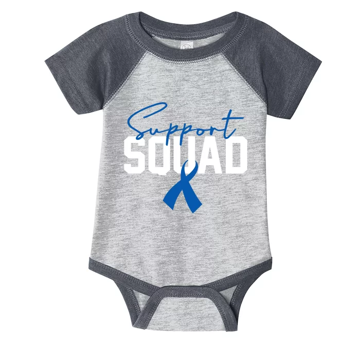 Colon Cancer Awareness Support Squad Infant Baby Jersey Bodysuit