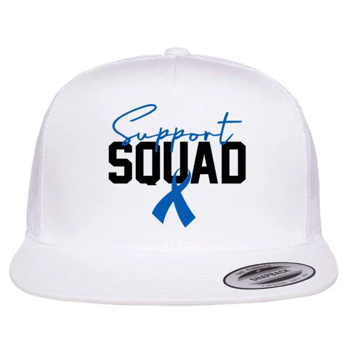 Colon Cancer Awareness Support Squad Flat Bill Trucker Hat