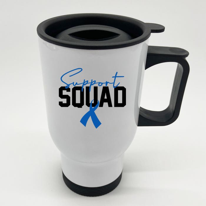 Colon Cancer Awareness Support Squad Front & Back Stainless Steel Travel Mug