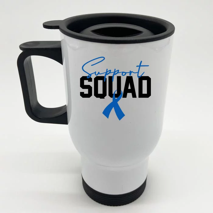 Colon Cancer Awareness Support Squad Front & Back Stainless Steel Travel Mug