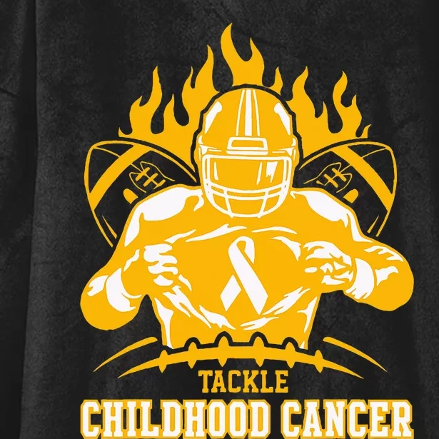 Childhood Cancer Awareness Tackle Childhood Cancer Football Hooded Wearable Blanket