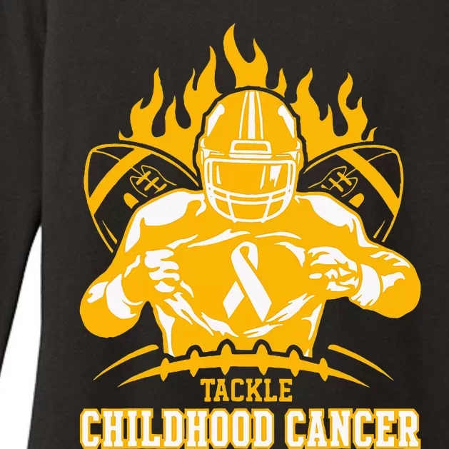 Childhood Cancer Awareness Tackle Childhood Cancer Football Womens CVC Long Sleeve Shirt