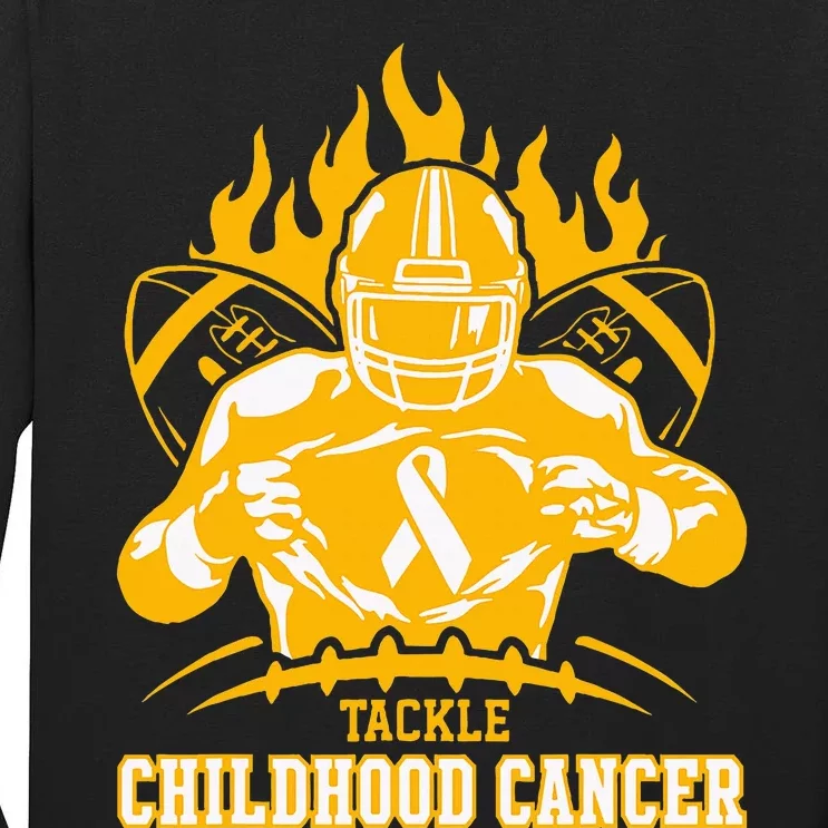 Childhood Cancer Awareness Tackle Childhood Cancer Football Tall Long Sleeve T-Shirt