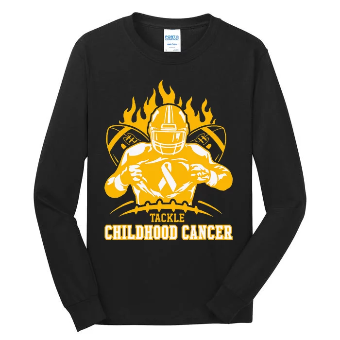 Childhood Cancer Awareness Tackle Childhood Cancer Football Tall Long Sleeve T-Shirt