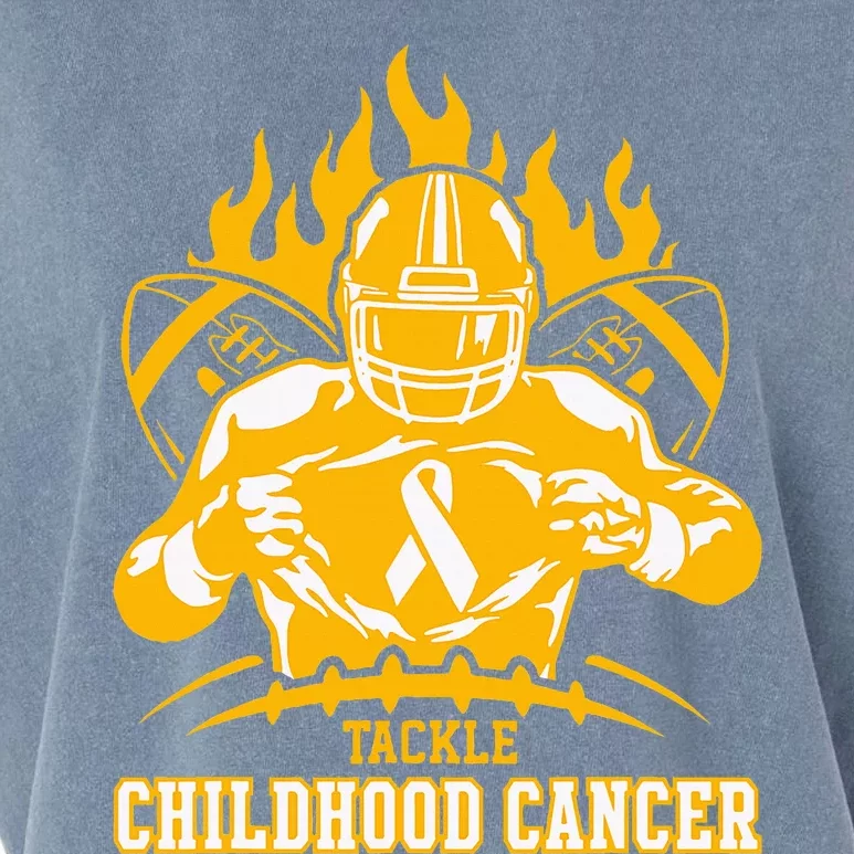 Childhood Cancer Awareness Tackle Childhood Cancer Football Garment-Dyed Women's Muscle Tee