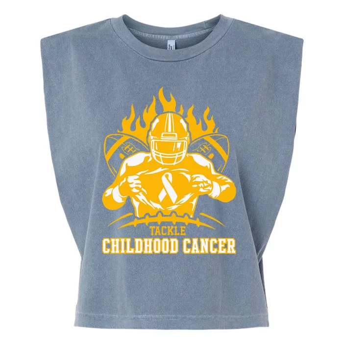 Childhood Cancer Awareness Tackle Childhood Cancer Football Garment-Dyed Women's Muscle Tee