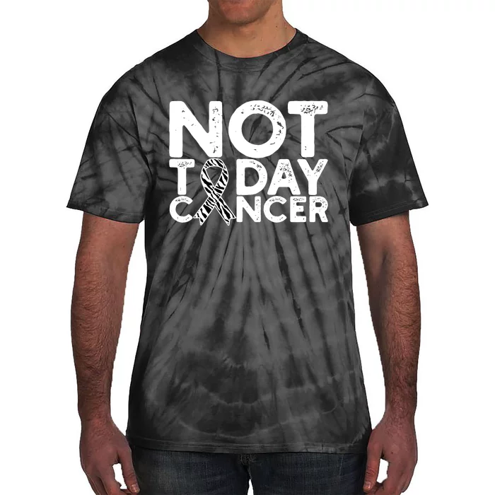 Carcinoid Cancer Awareness Not Today Cancer Zebra Ribbon Tie-Dye T-Shirt