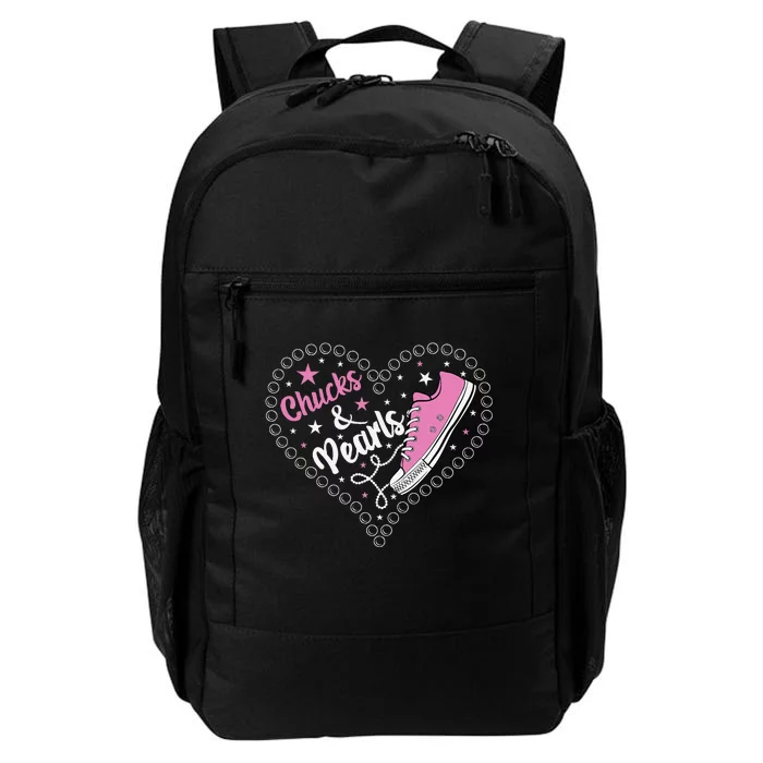 Cute Chucks And Pearls 2024 IM With Kamala Her Harris 2024 Daily Commute Backpack