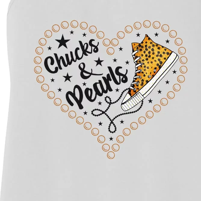 Cute Chucks And Pearls 2024 IM With Kamala Her Harris 2024 Women's Racerback Tank