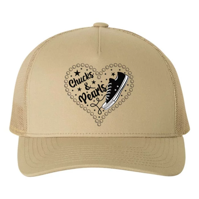 Cute Chucks And Pearls 2024 IM With Kamala Her Harris 2024 Yupoong Adult 5-Panel Trucker Hat