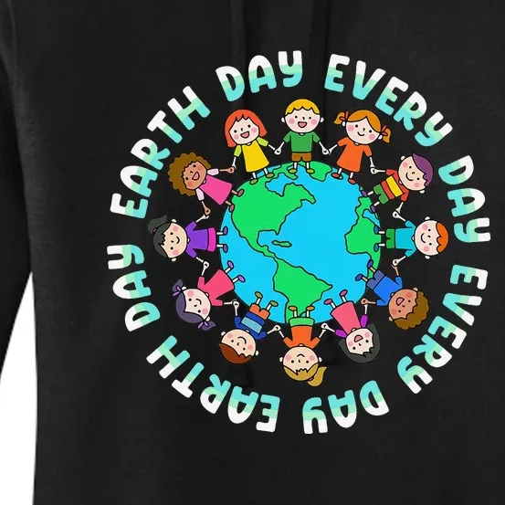 Cute Children Around The World Earth Day Women's Pullover Hoodie