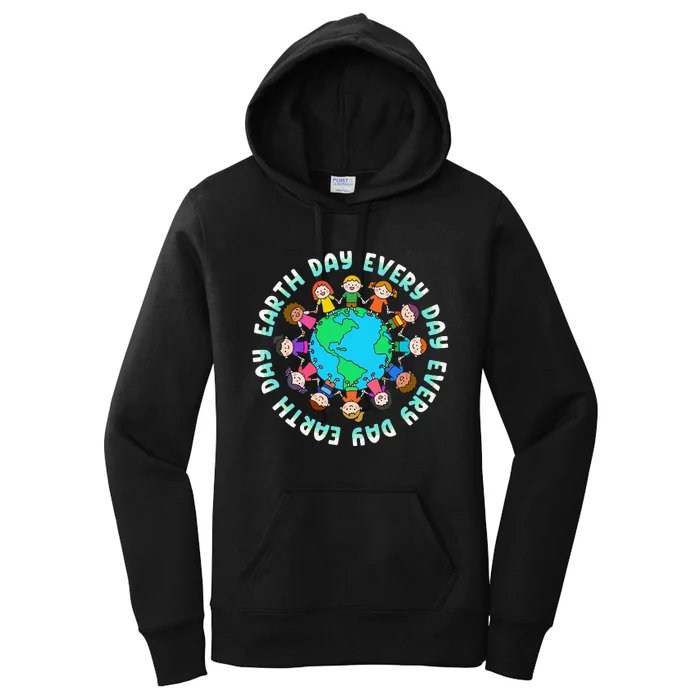 Cute Children Around The World Earth Day Women's Pullover Hoodie