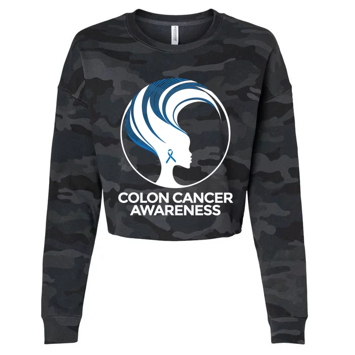 Colon Cancer Awareness Gift And Colon Cancer Gift Cropped Pullover Crew