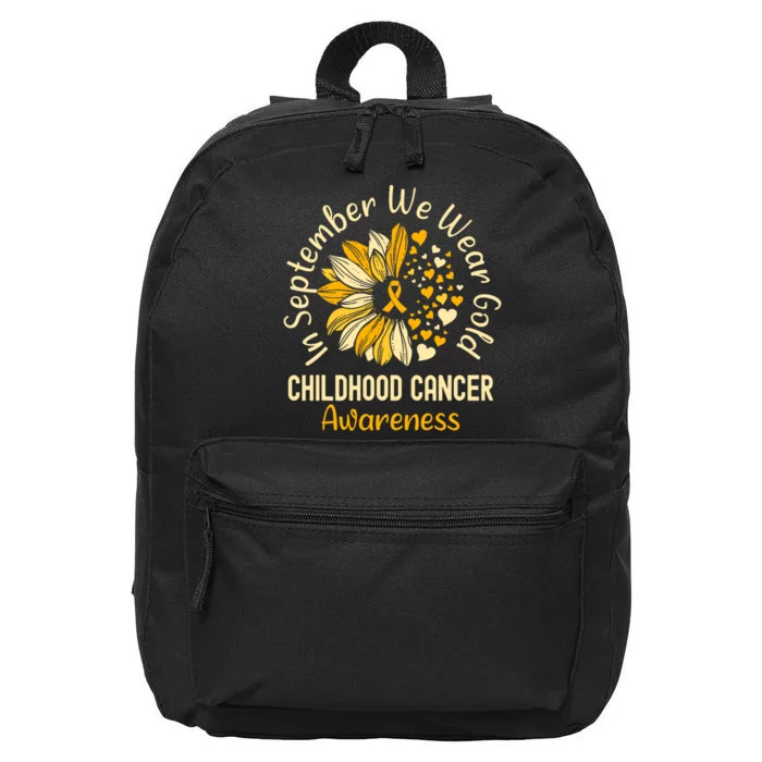 Childhood Cancer Awareness Shirts In September We Wear Gold 16 in Basic Backpack