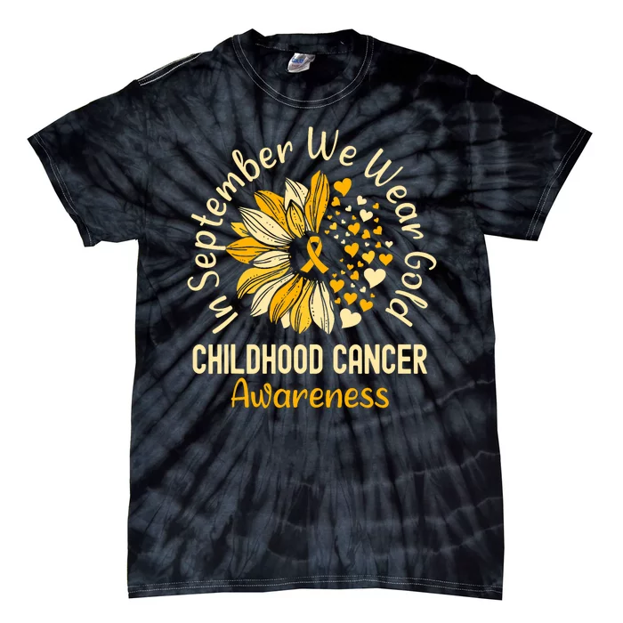 Childhood Cancer Awareness Shirts In September We Wear Gold Tie-Dye T-Shirt