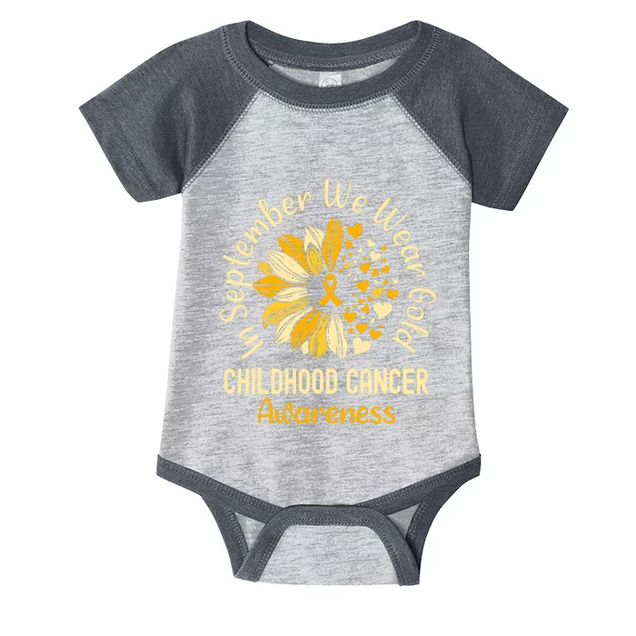 Childhood Cancer Awareness Shirts In September We Wear Gold Infant Baby Jersey Bodysuit