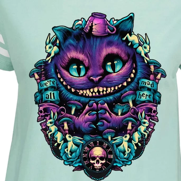 Cheshire Cat Alice In Wonderland Graphic Enza Ladies Jersey Football T-Shirt