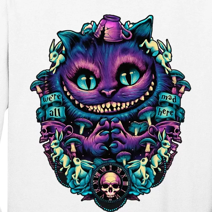 Cheshire Cat Alice In Wonderland Graphic Long Sleeve Shirt