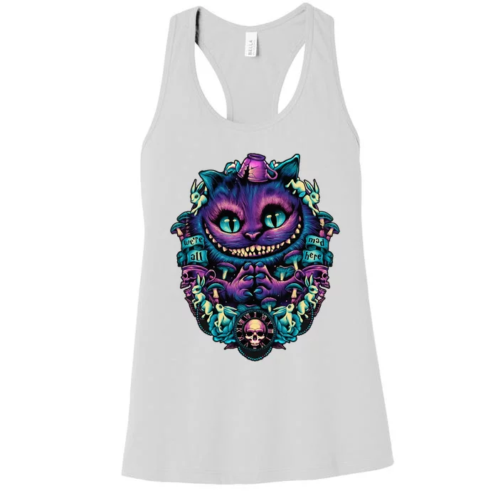 Cheshire Cat Alice In Wonderland Graphic Women's Racerback Tank