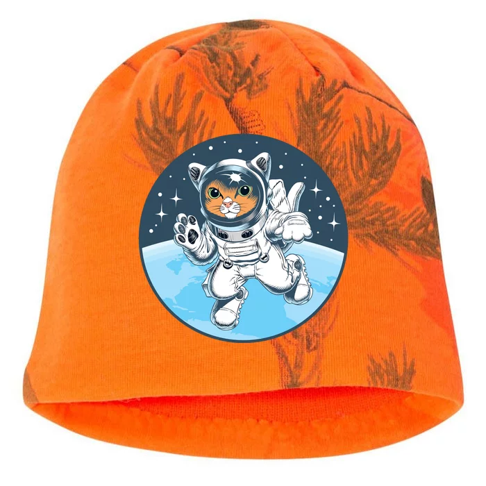 Cute Cat Astronaut Kati - Camo Knit Beanie