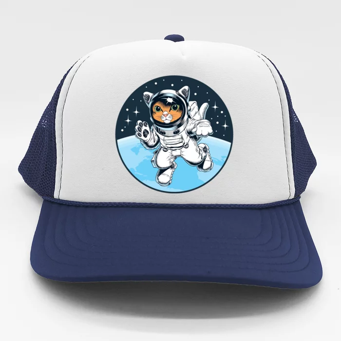 Cute Cat Astronaut Trucker Hat