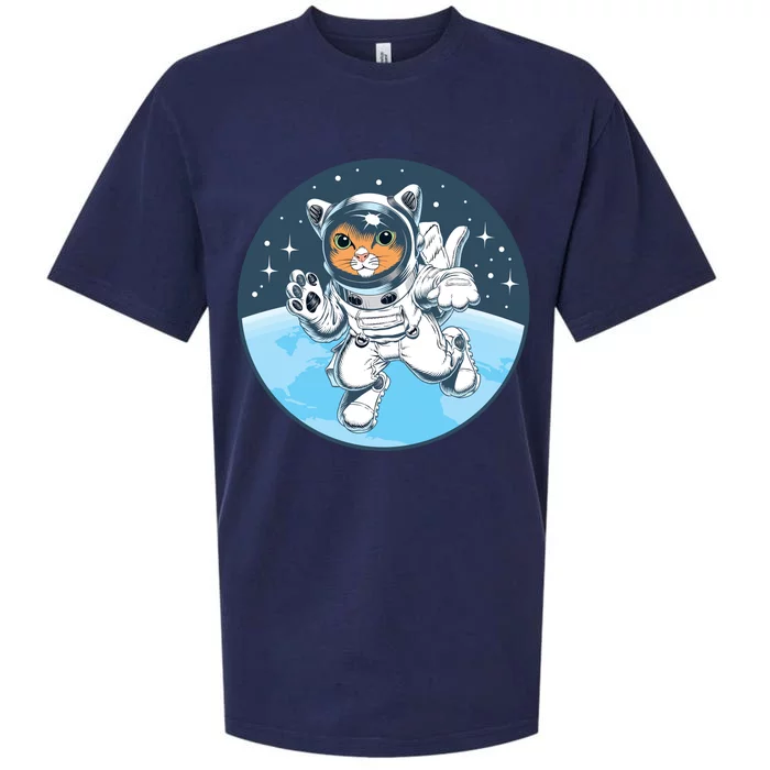 Cute Cat Astronaut Sueded Cloud Jersey T-Shirt