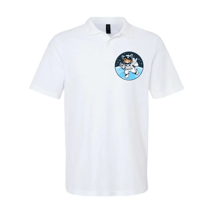 Cute Cat Astronaut Softstyle Adult Sport Polo