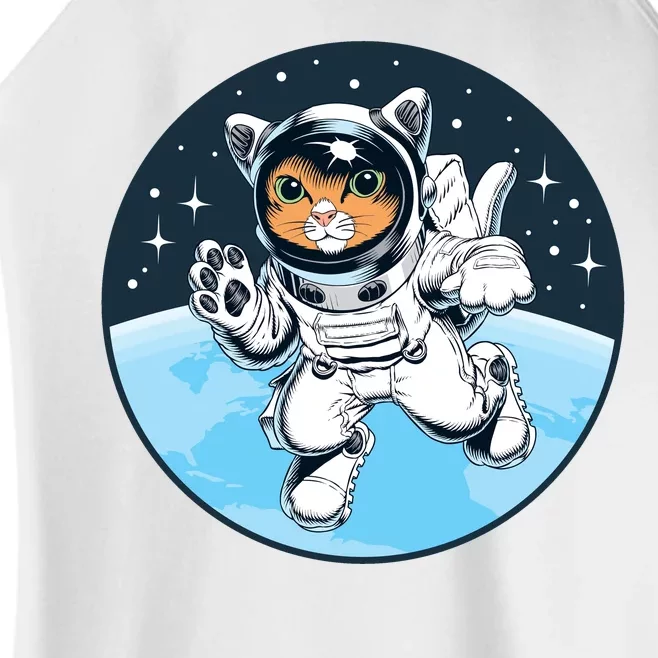 Cute Cat Astronaut Women’s Perfect Tri Rocker Tank