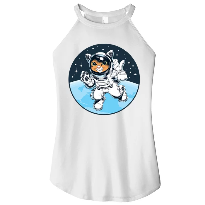 Cute Cat Astronaut Women’s Perfect Tri Rocker Tank