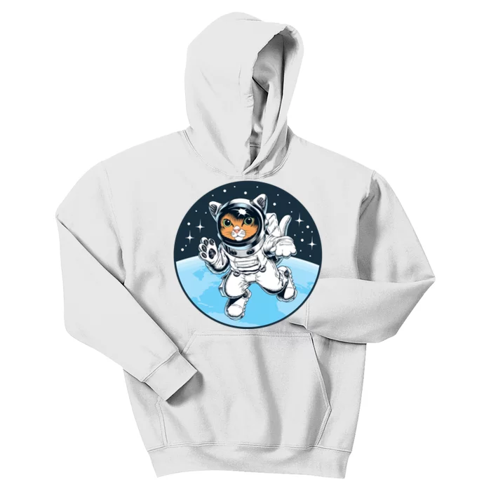 Cute Cat Astronaut Kids Hoodie