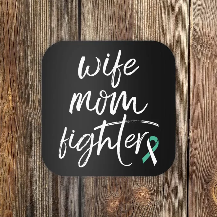 Cervical Cancer Awareness Ribbon Wife Mom Fighter Coaster