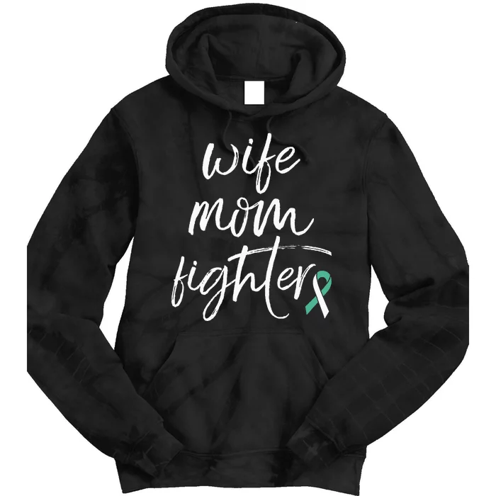 Cervical Cancer Awareness Ribbon Wife Mom Fighter Tie Dye Hoodie