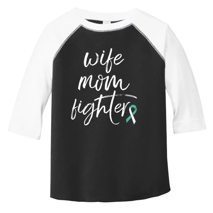 Cervical Cancer Awareness Ribbon Wife Mom Fighter Toddler Fine Jersey T-Shirt