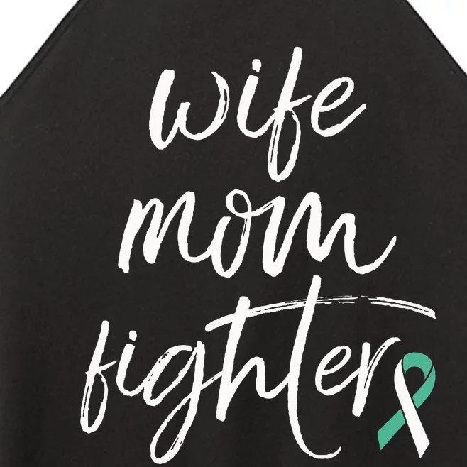 Cervical Cancer Awareness Ribbon Wife Mom Fighter Women’s Perfect Tri Rocker Tank