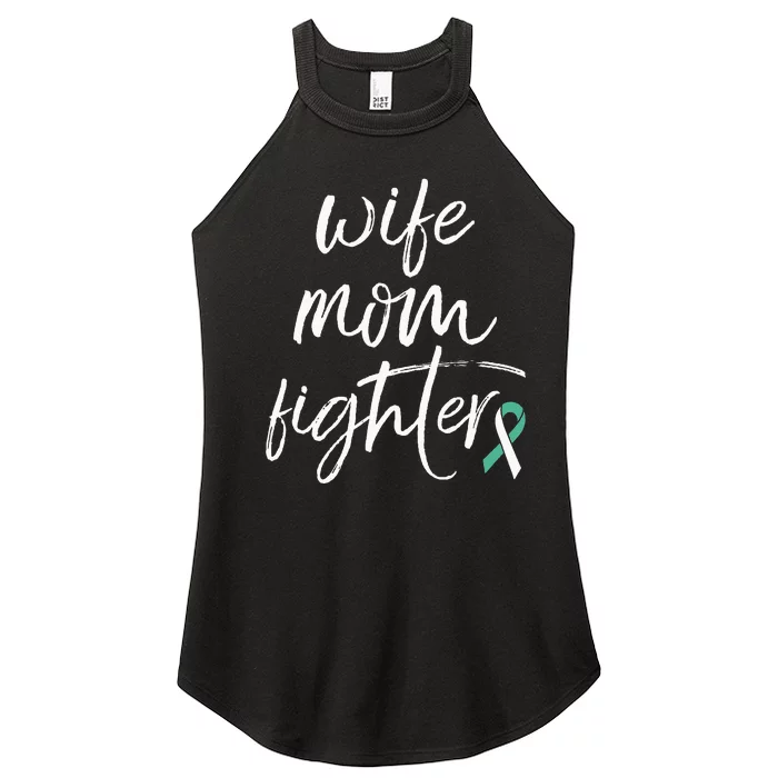 Cervical Cancer Awareness Ribbon Wife Mom Fighter Women’s Perfect Tri Rocker Tank