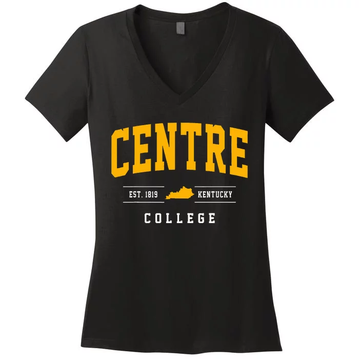 Centre College Arch Vintage Design Women's V-Neck T-Shirt