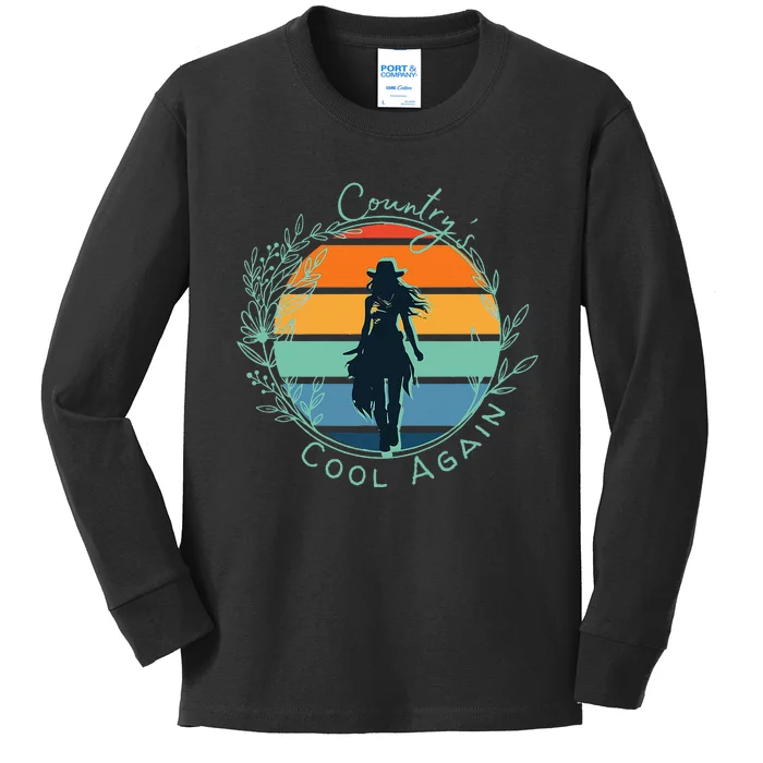 CountryS Cool Again Lainey Vibe Wildflowers And Wild Horses Kids Long Sleeve Shirt