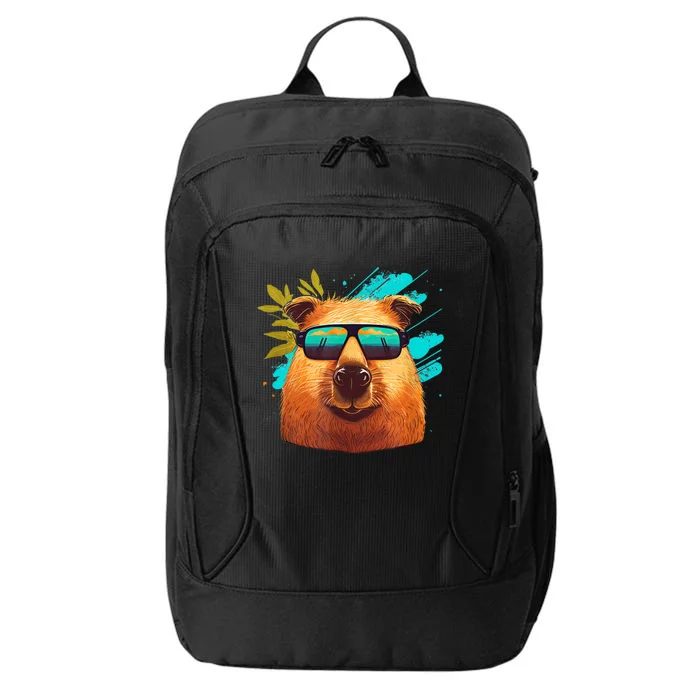 Capybara Cute and funny Capybara Cool Sunglasses City Backpack