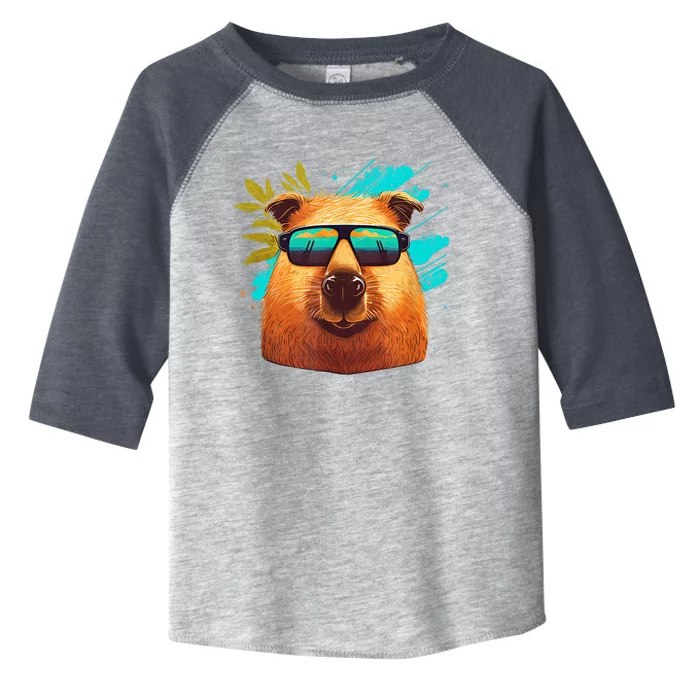 Capybara Cute and funny Capybara Cool Sunglasses Toddler Fine Jersey T-Shirt