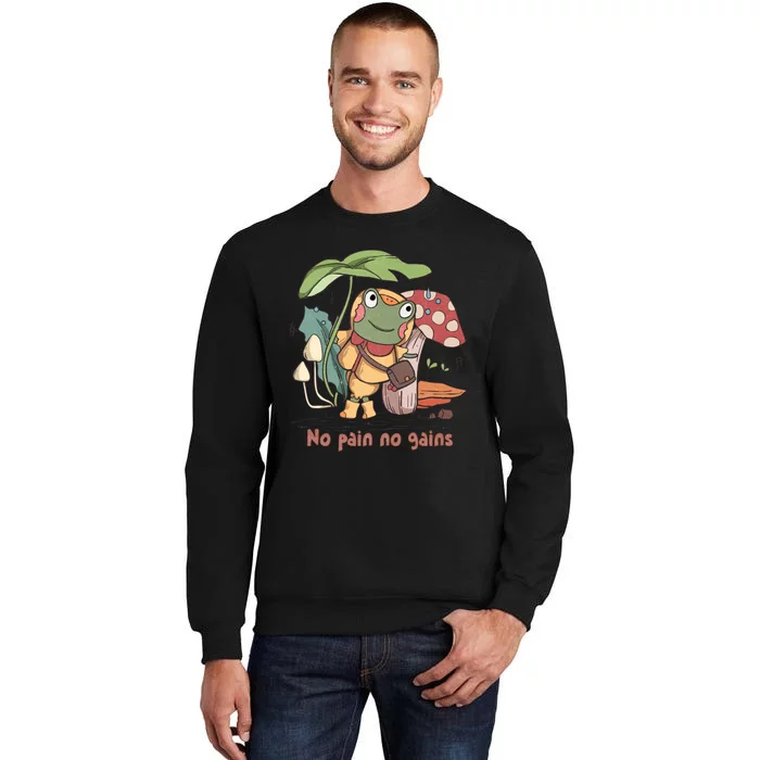 Cute Cottagecore Aesthetic With A Frog Hat And Mushroom Sweatshirt