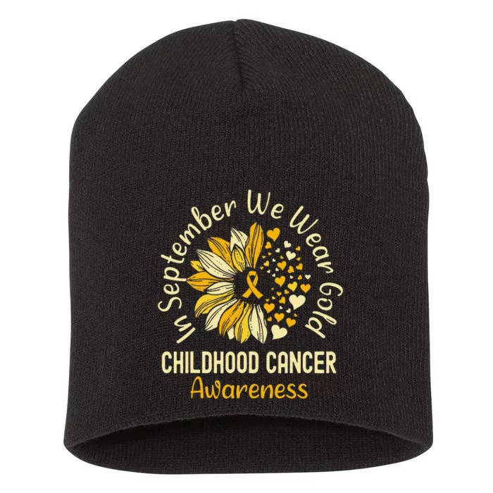 Childhood Cancer Awareness Shirts In September We Wear Gold Gift Short Acrylic Beanie