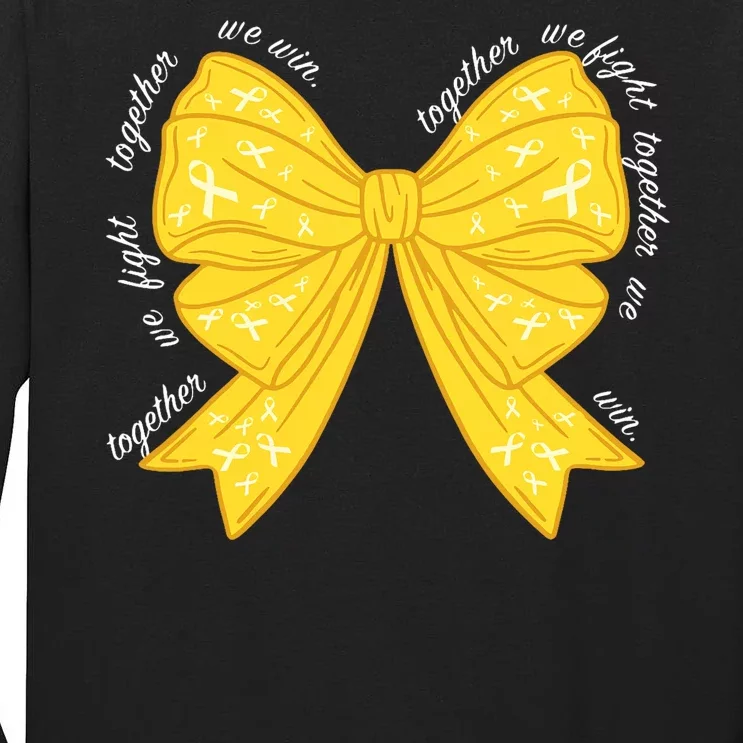 Childhood Cancer Awareness Coquette Bow Gold Ribbon Tall Long Sleeve T-Shirt