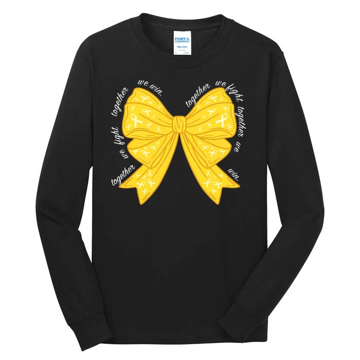 Childhood Cancer Awareness Coquette Bow Gold Ribbon Tall Long Sleeve T-Shirt