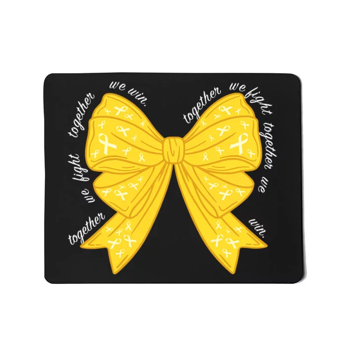 Childhood Cancer Awareness Coquette Bow Gold Ribbon Mousepad