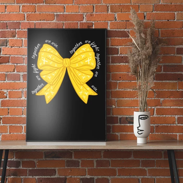 Childhood Cancer Awareness Coquette Bow Gold Ribbon Poster